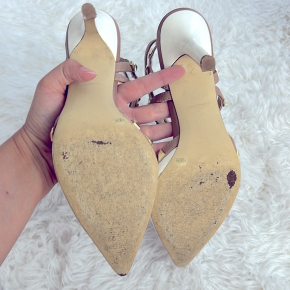 BCBGeneration White/Tan Pointed Toe Heels - Picture 6 of 6